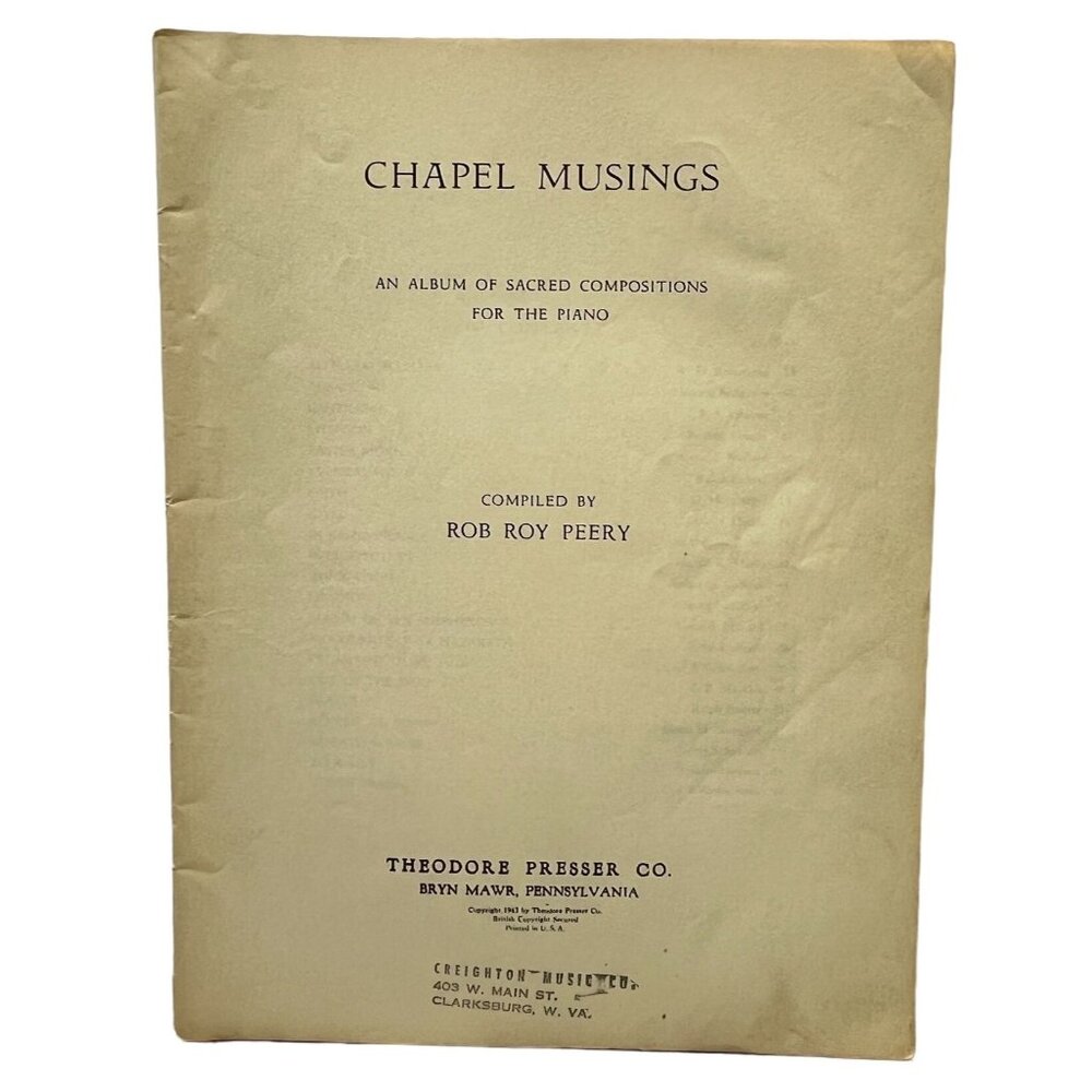 Chapel Musings Sacred Compositions Sheet Music Vintage Rob Roy Peery Religious - Picture 1 of 6